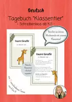 Vorschau - Bildkarten - Tagebuch Klassentier (A-H) - freies Schreiben - Seite 1