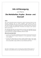Vorschau - Stundenentwürfe - Information und Bewegung "Die Metallzeiten- Kupfer-, Bronze- und Eisenzeit" - Deckblatt