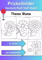 Vorschau - Arbeitsblätter - Prickelbilder / Fensterbilder Thema Blumen - Grundschule - Bastelvorlagen - Deckblatt