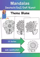 Vorschau - Arbeitsblätter - Mandalas Thema Blumen - Grundschule - Bastelvorlagen - Deckblatt