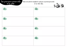 Aperçu - Apprentissages en autonomie - Colle et crayon jeu du panda 2 les pronoms personnels sujet il, elle, ils, elles - Page 1