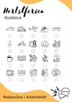 Vorschau - Unterrichtsreihen - Herbst Sprechanlass Ferien Arbeitsblatt Sprechen - Deckblatt