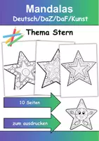 Vorschau - Arbeitsblätter - Mandalas Thema Sterne - Grundschule - Bastelvorlagen - Deckblatt