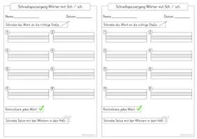 Vorschau - Arbeitsblätter - Schreibspaziergang Wörter mit Sch / sch - Seite 1