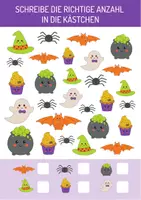 Vorschau - Arbeitsblätter - Mathe Lernblätter Vorschule. Halloween Edition. - Seite 1