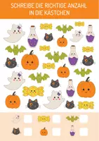 Vorschau - Arbeitsblätter - Vorschule Arbeitsblätter Mathe. Zahlen lernen. Halloween. - Seite 1
