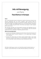 Vorschau - Stundenentwürfe - Information und Bewegung "Faschismus in Europa" - Deckblatt