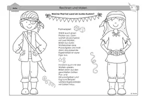 Vorschau - Arbeitsblätter - 6 in 1: Rechnen und Malen Partnerspiel (Fasching, Frühling, Ostern, Herbst, Winter und Weihnachten) - Seite 2