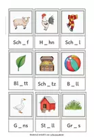 Vorschau - Fördermaterial/Inklusion - Leseübung (einsilbige Wörter): Welcher Buchstabe/Vokal fehlt ? - Seite 2