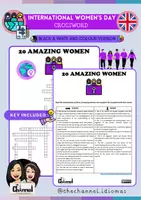Vista previa - Hojas de trabajo - INTERNATIONAL WOMEN'S DAY - 20 Amazing Women (Crossword) - Portada