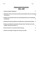 Vorschau - Klassenarbeiten - Klassenarbeit Geschichte "1945-1990" inkl. Erwartungshorizont - Deckblatt