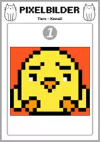 Vorschau - Arbeitsblätter - Pixelbilder: Kawaii Tiere - Pixel-Art, Informatik, Kunst - Seite 2
