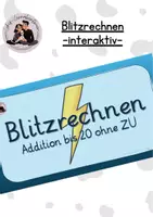 Vorschau - Präsentationen/Tafelbilder - Blitzrechnen "Addition bis 20 ohne ZÜ" - interaktiv - Deckblatt
