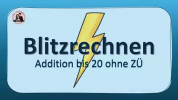 Vorschau - Präsentationen/Tafelbilder - Blitzrechnen "Addition bis 20 ohne ZÜ" - interaktiv - Seite 1