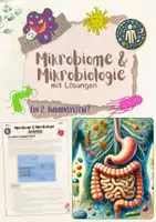 Vorschau - Unterrichtsreihen - Mikrobiome & Mikrobiologie - Kleine Helfer, große Wirkung: Mikrobiome und Krankheit (7. & 8. Klasse Biologie, Nawi, Chemie, Gesundheitswissenschaften) - Deckblatt