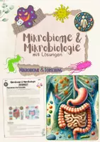 Vorschau - Unterrichtsreihen - Mikrobiome & Mikrobiologie - Kleine Helfer, große Wirkung: Mikrobiome und Forschung (7. & 8. Klasse Biologie, Nawi, Chemie, Gesundheitswissenschaften) - Deckblatt