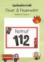 Vorschau - Bildkarten - Bildkarte Notruf - Feuer und Feuerwehr - Seite 1