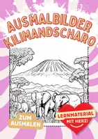Vorschau - Arbeitsblätter - Kilimandscharo Ausmalbild Afrika Fensterbilder Bilder ausmalen - Deckblatt
