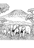 Vorschau - Arbeitsblätter - Kilimandscharo Ausmalbild Afrika Fensterbilder Bilder ausmalen - Seite 2