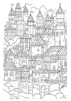Vorschau - Arbeitsblätter - Kunst Mittelalter Stadt Ausmalbilder Fensterbilder Mandala Bild ausmalen - Seite 3