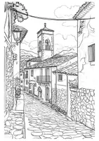 Vorschau - Arbeitsblätter - Kunst Stadt Dorf Ausmalbilder Mediterrane Fensterbilder Mandala Bild ausmalen - Seite 2