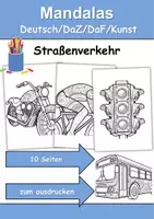 Vorschau - Arbeitsblätter - Mandalas Thema Straßenverkehr - Grundschule - Bastelvorlagen - Deckblatt