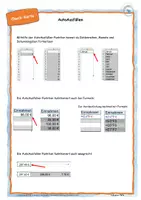 Vorschau - Merkblätter - Informatik Excel: Hilfekarten für Schüler*innen: Einstellungen und Formatierungen - Seite 1