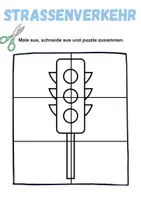 Vorschau - Arbeitsblätter - Ausschneiden und kleben Straßenverkehr - Wortschatz basteln Feinmotorik (Grundschule) - Seite 1