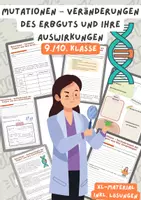 Vorschau - Arbeitsblätter - Mutationen – Veränderungen des Erbguts und ihre Auswirkungen | Unterrichtsreihe "Genetik", Biologie 9./10. Klasse - Deckblatt