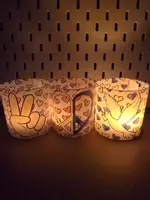 Vorschau - Mal- und Bastelvorlagen - Kunstidee : Windlichter - Friedenssymbole - Seite 1
