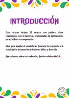 Vista previa - Tarjetas / Manipulativos - Vocabulario Carnaval - página 1