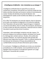 Aperçu - Feuilles d'exercices - L’intelligence artificielle - texte argumentatif - Page de couverture