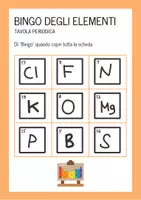 anteprima - Esercizi - Bingo Tavola periodica - Pagina di copertina