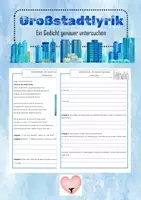 Vorschau - Arbeitsblätter - Großstadtlyrik - Deckblatt