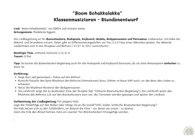 Vorschau - Stundenentwürfe - "Boom Schakkalakka" Klassenmusizieren mit Boomwhackern & Orff-Instrumenten, Keyboard, Ukulele (fertige Musikstunde Klasse 3–6) - Seite 2