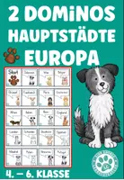 Vorschau - Stationenlernen - Domino Hauptstädte Europa 2 Spiele Hundeklasse Schulhund - Deckblatt