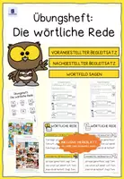 Vorschau - Arbeitsblätter - Übungsheft: Die wörtliche Rede (inklusive Merkblatt und zwei Wimmelbildern). - Deckblatt