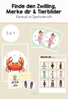 Vorschau - Spiele - Finde den Zwilling & Merke dir (Karneval im Sportunterricht) - Deckblatt
