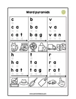 Vista previa - Hojas de trabajo - Word pyramid short sounds - página 3