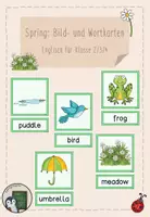 Vorschau - Präsentationen/Tafelbilder - Englisch: Spring - Bild- und Wortkarten - Deckblatt