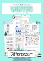 Vorschau - Arbeitsblätter - Winter DaZ Wortschatz Deutsch Klasse 1 & 2 Wörter lernen - Deckblatt