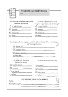 Vorschau - Arbeitsblätter - Selbsteinschätzung für Schüler*innen - Seite 1