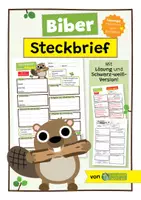 Vorschau - Arbeitsblätter - Biber - Arbeitsblatt mit Steckbrief - Deckblatt