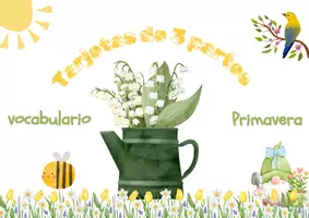 Vista previa - Refuerzo / NEE / Materiales de apoyo - PRIMAVERA - VOCABULARIO: Tarjetas 3 partes. Montessori. - página 1