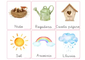 Vista previa - Refuerzo / NEE / Materiales de apoyo - PRIMAVERA - VOCABULARIO: Tarjetas 3 partes. Montessori. - página 3