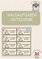 Vorschau - Bildkarten - Otterklasse- Hausaufgaben-Gutschein - Deckblatt