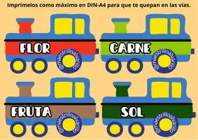 Vista previa - Tarjetas / Manipulativos - El tren de las palabras - página 3