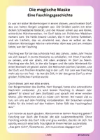 Vorschau - Arbeitsblätter - Kurzgeschichte Fasching Karneval + Aufgabenstellungen - Seite 1