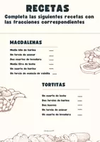 Vista previa - Hojas de trabajo - Actividades y problemas de fracciones - página 1