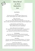Vorschau - Arbeitsblätter - Brief an dein Zukunfts-Ich Selbstreflexion Anleitung - Seite 1